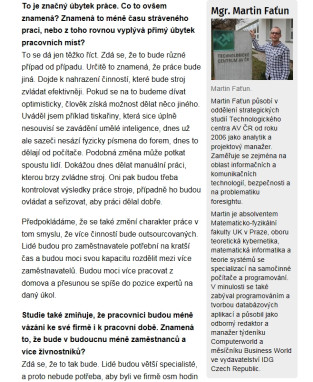 Umělá inteligence je pro Česko příležitost