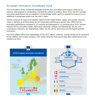 Evropský srovnávací přehled inovací 2018