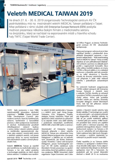 Veletrh MEDICAL TAIWAN 2019