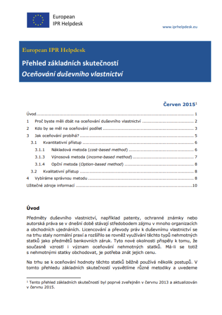 EU IP Helpdesk - Oceňování duševního vlastnictví
