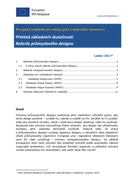 EU IP Helpdesk - Rešerše průmyslového designu