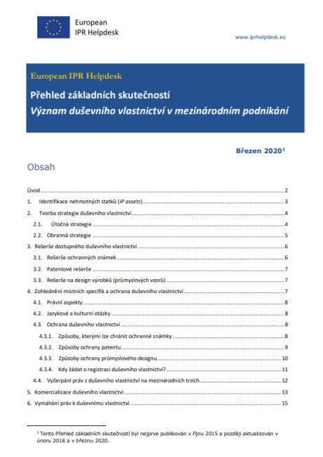 EU IP Helpdesk - Význam duševního vlastnictví v mezinárodním podnikání