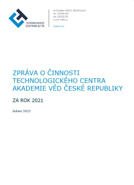 Zpráva o činnosti Technologického centra AV ČR za rok 2021