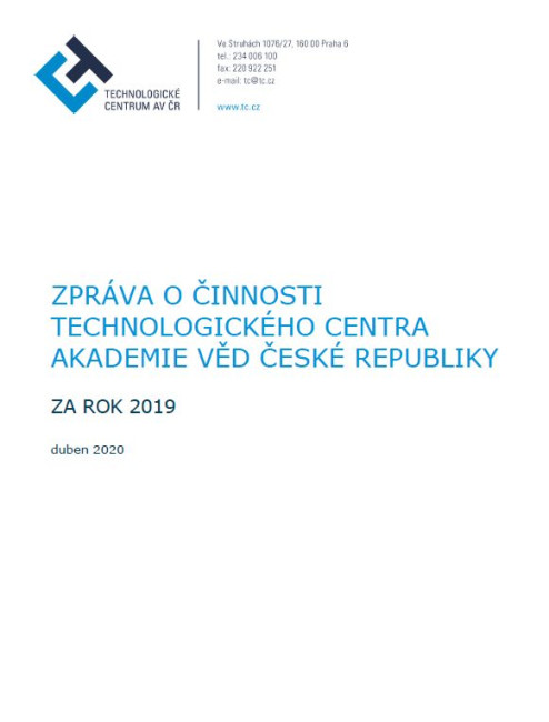 Zpráva o činnosti Technologického centra za rok 2019