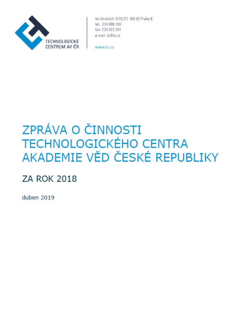 Zpráva o činnosti Technologického centra za rok 2018