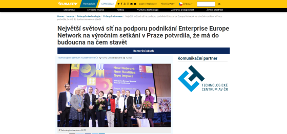 Největší světová síť na podporu podnikání Enterprise Europe Network na výročním setkání v Praze potvrdila, že má do budoucna na čem stavět