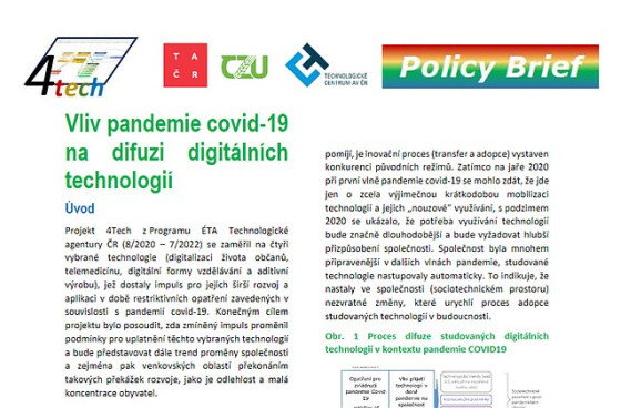 Vliv pandemie COVID-19 na difuzi digitálních technologií