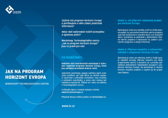 Workshopy TC - Jak na Horizont Evropa