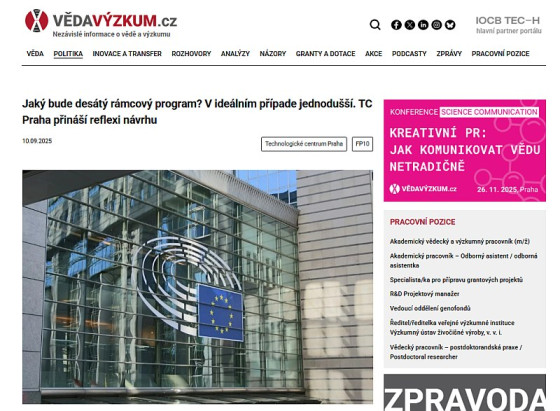 Jaký bude desátý rámcový program? V ideálním případe jednodušší. TC Praha přináší reflexi návrhu