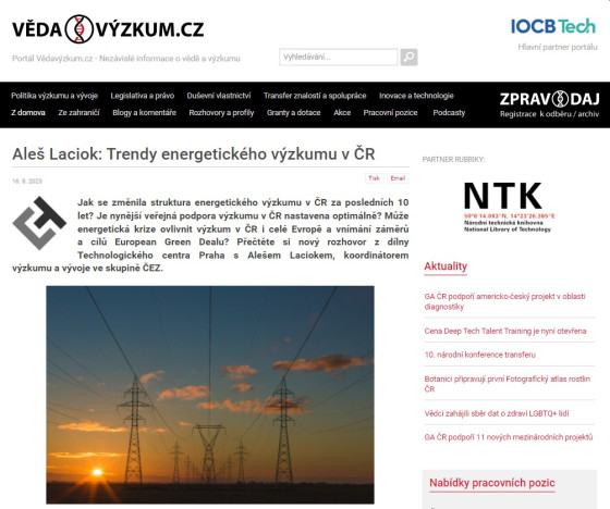 Aleš Laciok: Trendy energetického výzkumu v ČR