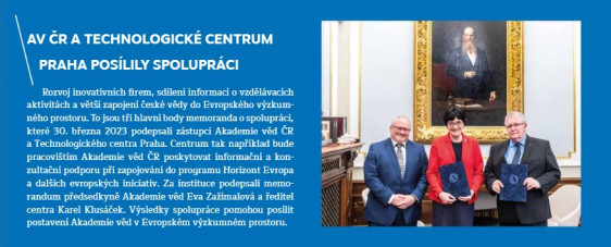AV ČR a Technologické centrum Praha posílily spolupráci