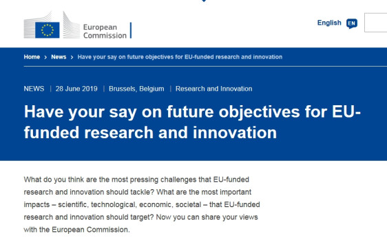 Online consultation on Horizon Europe