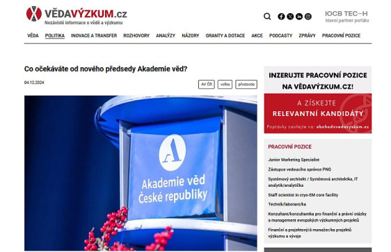 Co očekáváte od nového předsedy Akademie věd?