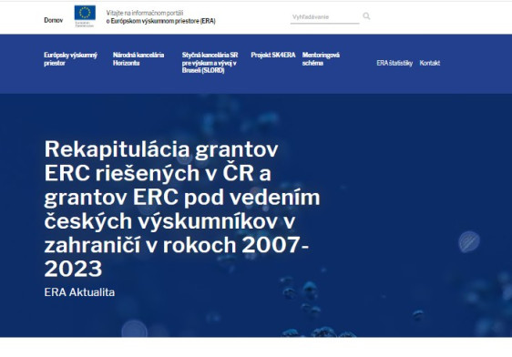 Rekapitulácia grantov ERC riešených v ČR a...