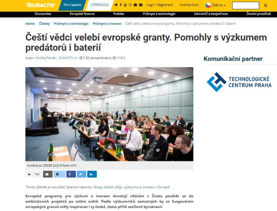 Čeští vědci velebí evropské granty. Pomohly s výzkumem predátorů i baterií