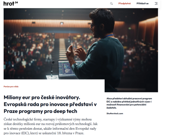 Miliony eur pro české inovátory. Evropská rada pro inovace představí v Praze programy pro deep tech