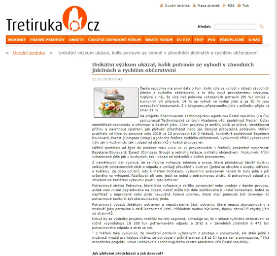 Unikátní výzkum ukázal, kolik potravin se vyhodí v závodních jídelnách a rychlém občerstvení